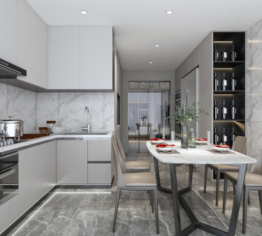 125平3室现代简约餐厅