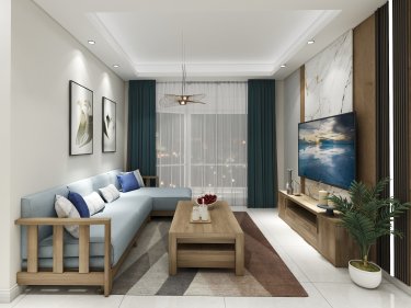 80平3室原木风客厅