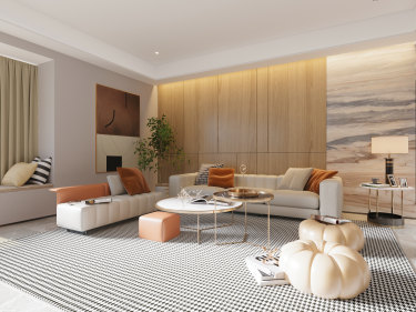 135平3室现代简约客厅