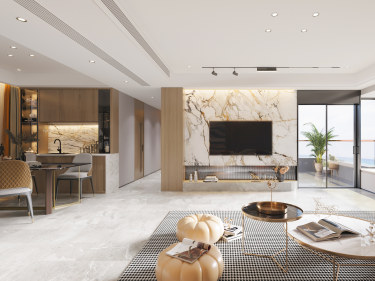 135平3室现代简约客厅