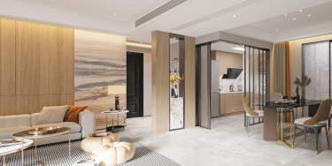 135平3室现代简约餐厅