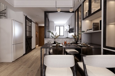 94平跃层/复式现代简约餐厅