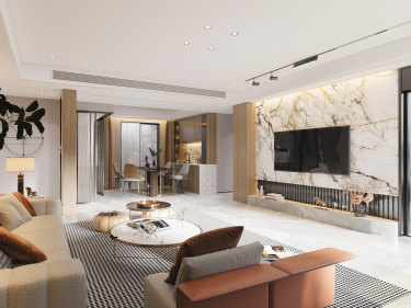 135平3室现代简约客厅