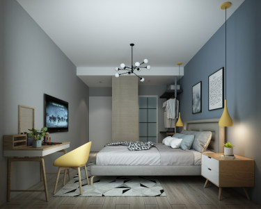 135平3室现代简约卧室