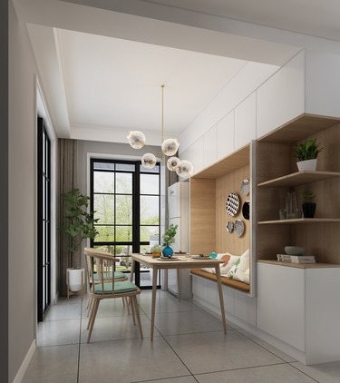 135平3室现代简约餐厅