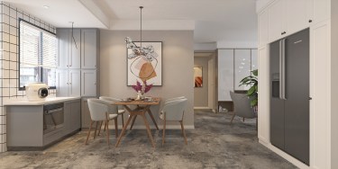 120平3室原木风餐厅