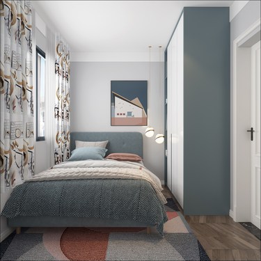 120平3室原木风儿童房