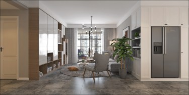 120平3室原木风客厅