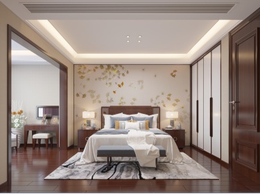 332平别墅雅致新中卧室