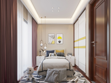 332平别墅雅致新中卧室