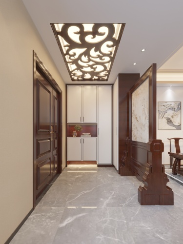 332平别墅雅致新中客厅