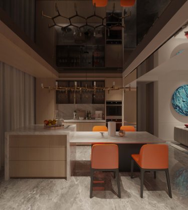 160平4室现代简约餐厅