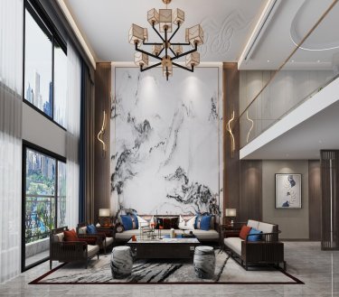 282平5室雅致新中客厅