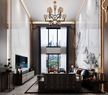 282平5室雅致新中客厅