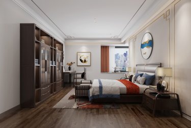282平5室雅致新中卧室