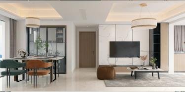 110平4室现代简约客厅