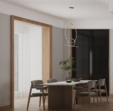 136平3室现代简约餐厅