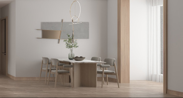 136平3室现代简约餐厅