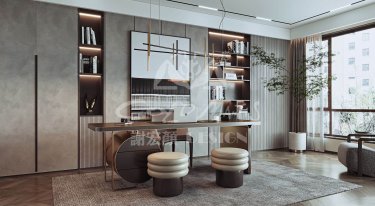 334平4室现代简约书房