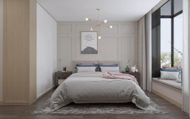 136平3室原木风卧室