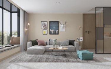 136平3室原木风客厅