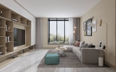 136平3室原木风客厅