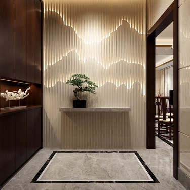 380平别墅雅致新中玄关