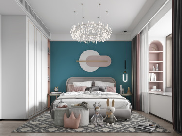 135平3室现代简约卧室