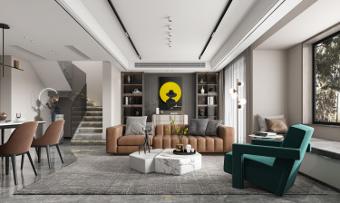 135平3室现代简约餐厅