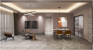 108平3室现代简约客厅