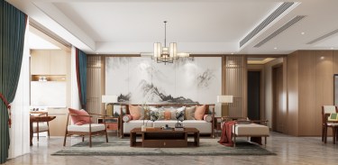 188平4室雅致新中客厅