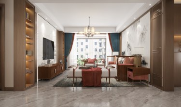 188平4室雅致新中客厅