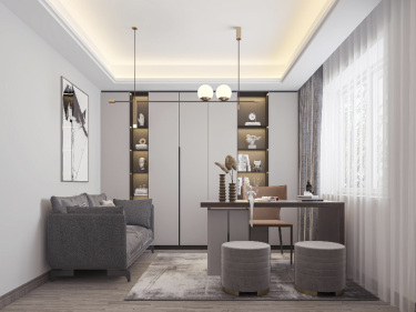 300平别墅现代简约书房