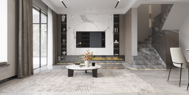 135平跃层/复式现代简约客厅