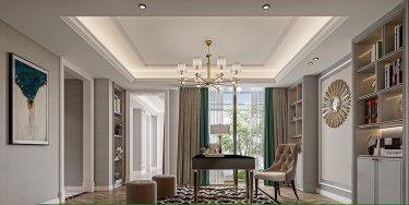 400平别墅原木风餐厅