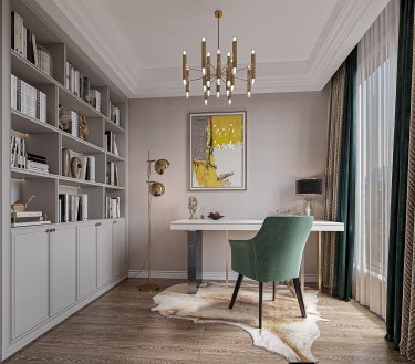 400平别墅原木风餐厅