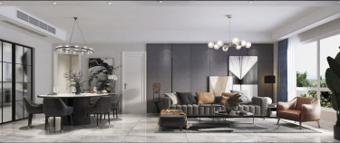 110平4室现代简约客厅