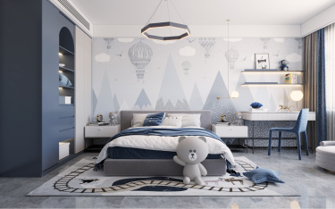 180平跃层/复式现代简约儿童房