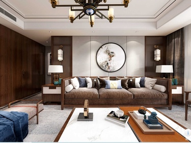 196平陕建翠园锦绣新中式风格-内敛深沉新中式