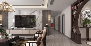 240平5室雅致新中客厅