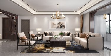 240平5室雅致新中客厅