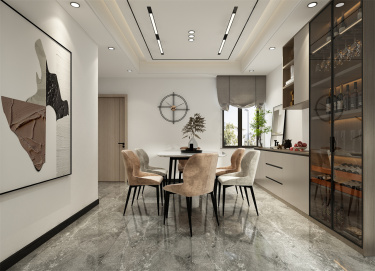 150平3室现代简约餐厅