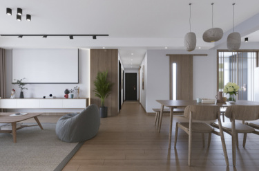 127平3室禅意日式客厅