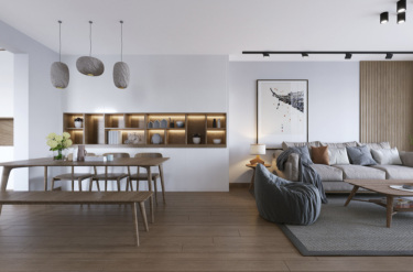 127平3室禅意日式客厅