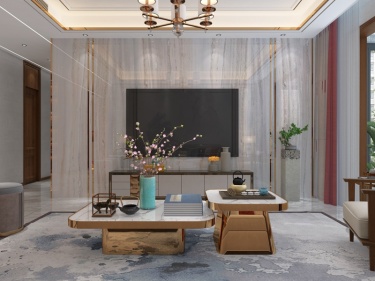 184平滨湖一号新中式风格-山映斜阳天接水