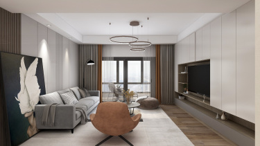 143平3室现代简约客厅