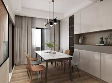 143平3室现代简约餐厅