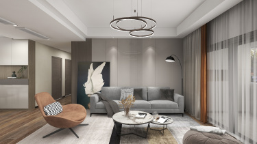 143平3室现代简约客厅