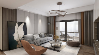 143平3室现代简约客厅