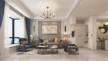 84平原木风客厅